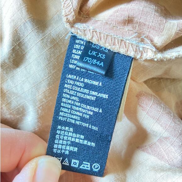 Free People Taupe Camo Lead the Way Tie Waist Canvas Utility Jacket Size XS - Picture 13 of 14